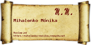 Mihalenko Mónika névjegykártya